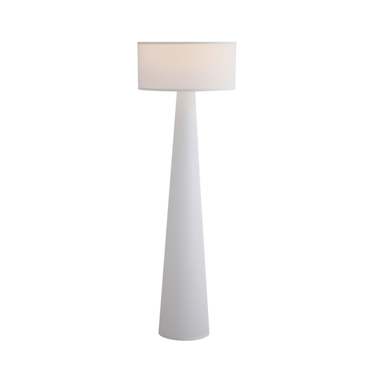 WHITE - 59” Tall Standing Linen Floor Lamp with Fabric Shade