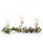 Rustic Farmhouse Centerpiece : Eucalyptus Garland, Ivory Candle Holders, Table Decor